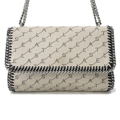 Stella McCartney Falabella Logo ChainShoulder Bag Beige455128 Canvas
