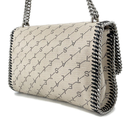 Stella McCartney Falabella Logo ChainShoulder Bag Beige455128 Canvas
