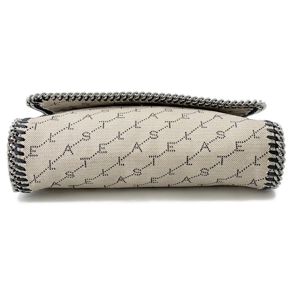 Stella McCartney Falabella Logo ChainShoulder Bag Beige455128 Canvas