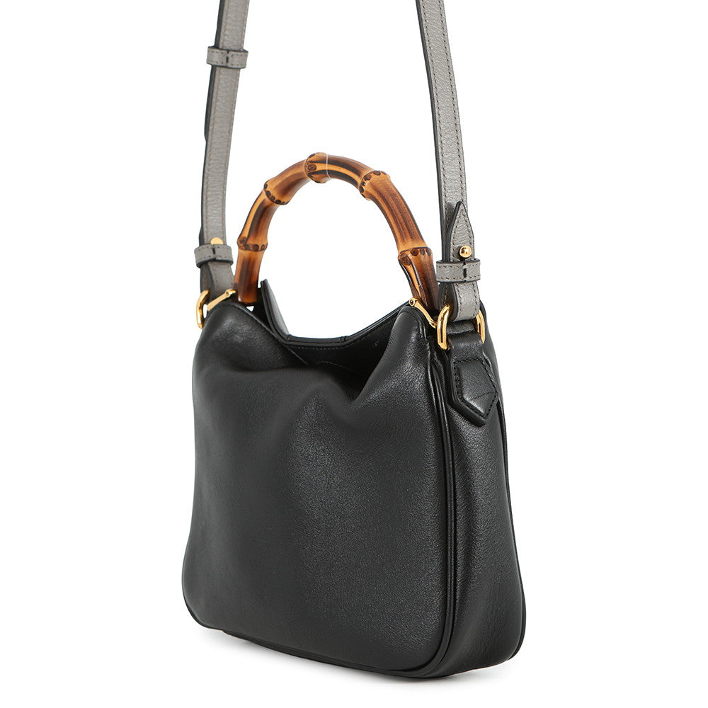 GUCCI Diana 2WAY Handbag Black746251 Leather Bamboo Size Small