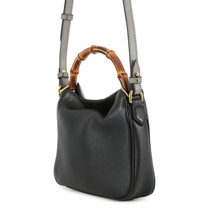 GUCCI Diana 2WAY Handbag Black746251 Leather Bamboo Size Small