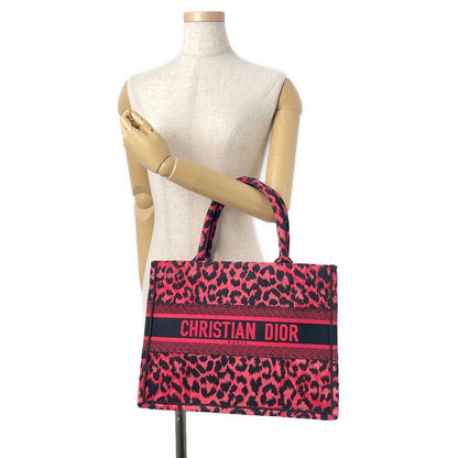 Dior Book Tote Leopard Pink/BlackM1296ZRHM Canvas Size Medium