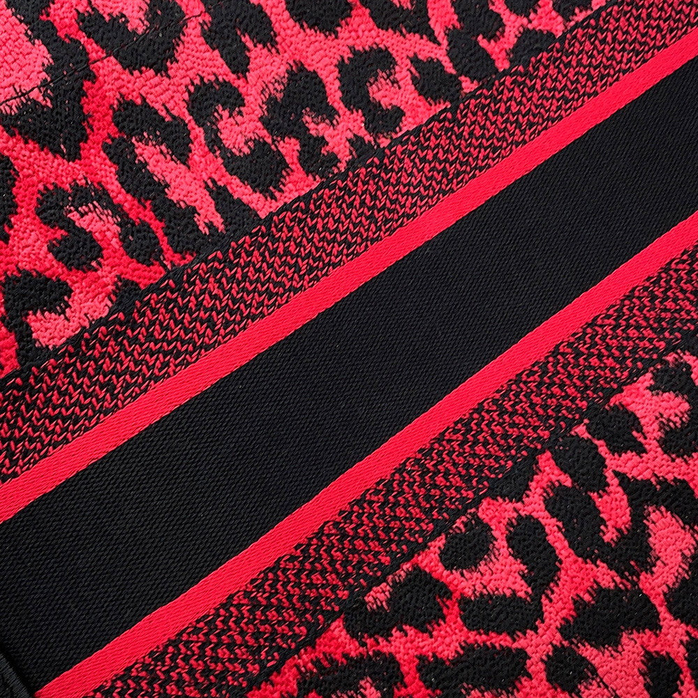 Dior Book Tote Leopard Pink/BlackM1296ZRHM Canvas Size Medium