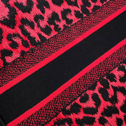 Dior Book Tote Leopard Pink/BlackM1296ZRHM Canvas Size Medium