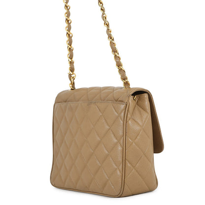 CHANEL Matelasse Decacoco Chainshoulder Bag Beige Caviar Leather