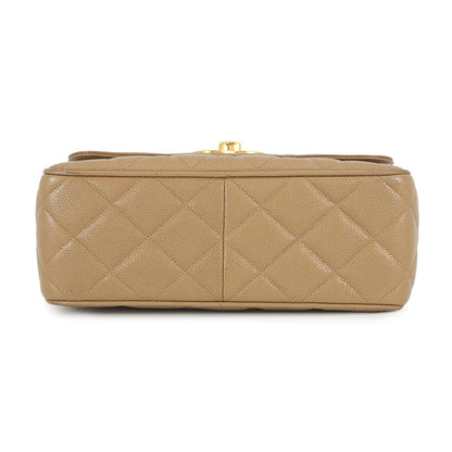 CHANEL Matelasse Decacoco Chainshoulder Bag Beige Caviar Leather