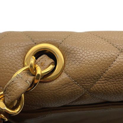 CHANEL Matelasse Decacoco Chainshoulder Bag Beige Caviar Leather