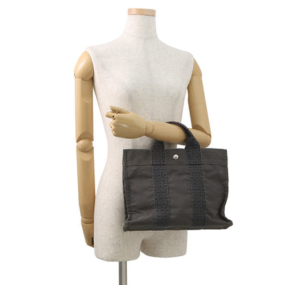 HERMES Her Line Tote Bag Gray Canvas Size PM