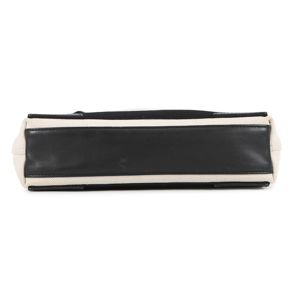 BALENCIAGA Navy Kabas Black/White390346 Canvas Leather Size XS