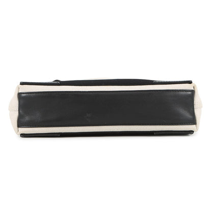 BALENCIAGA Navy Kabas Black/White390346 Canvas Leather Size XS