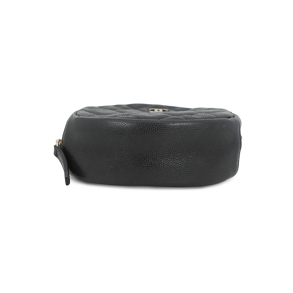 CHANEL Matelasse Round ChainShoulder Bag BlackA70657 Soft Caviar Leather
