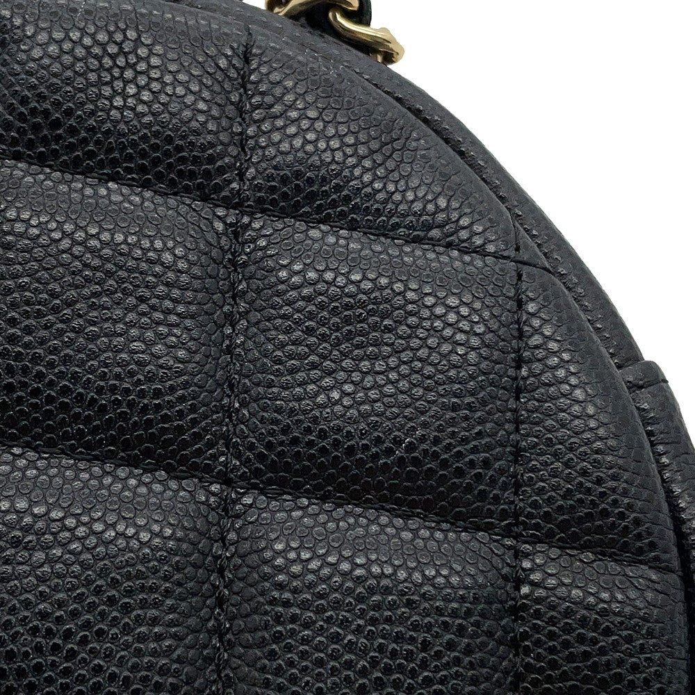 CHANEL Matelasse Round ChainShoulder Bag BlackA70657 Soft Caviar Leather