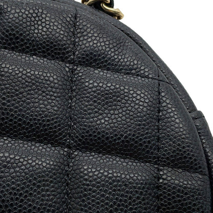 CHANEL Matelasse Round ChainShoulder Bag BlackA70657 Soft Caviar Leather