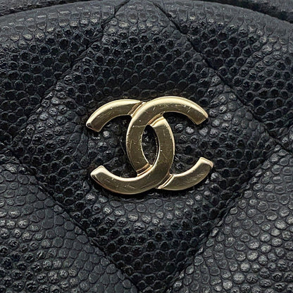 CHANEL Matelasse Round ChainShoulder Bag BlackA70657 Soft Caviar Leather