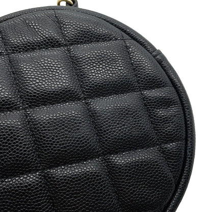 CHANEL Matelasse Round ChainShoulder Bag BlackA70657 Soft Caviar Leather
