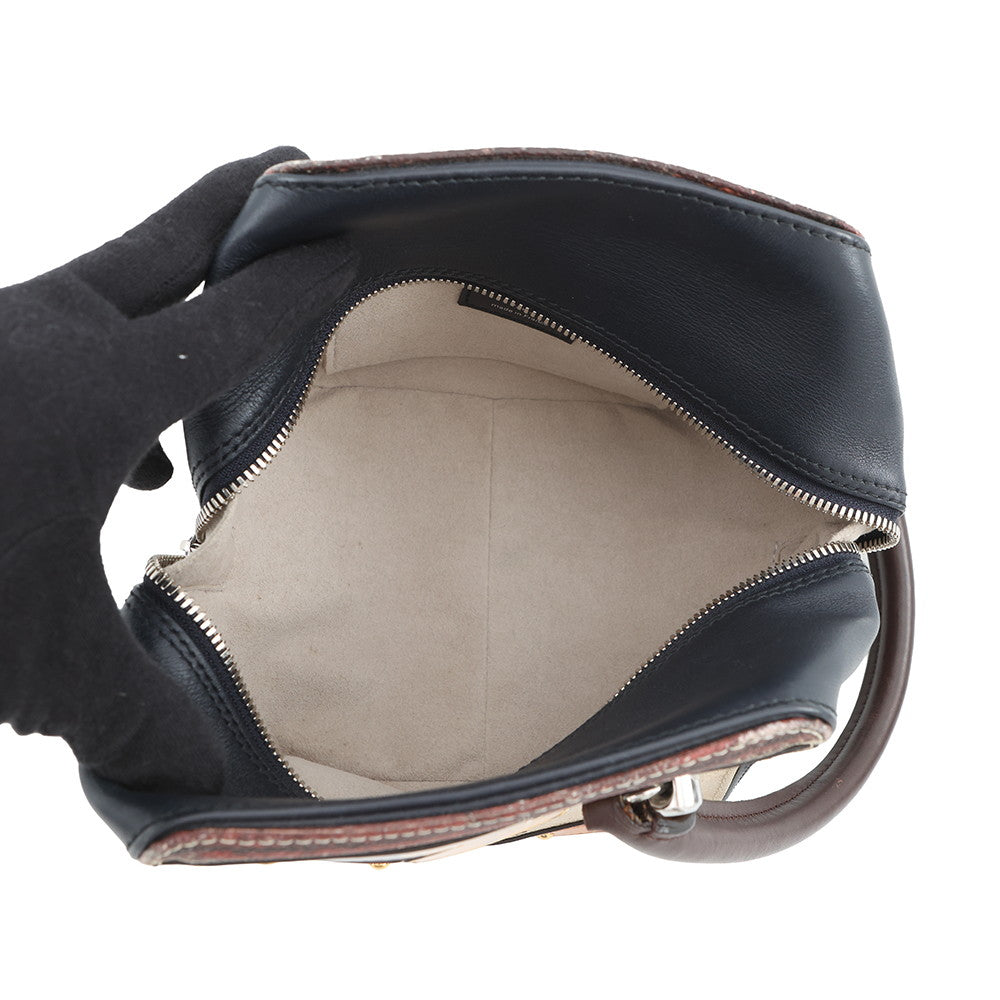 LOUIS VUITTON Square bag Navy/Beige/BrownM52350 Monogram trompe l'oeil