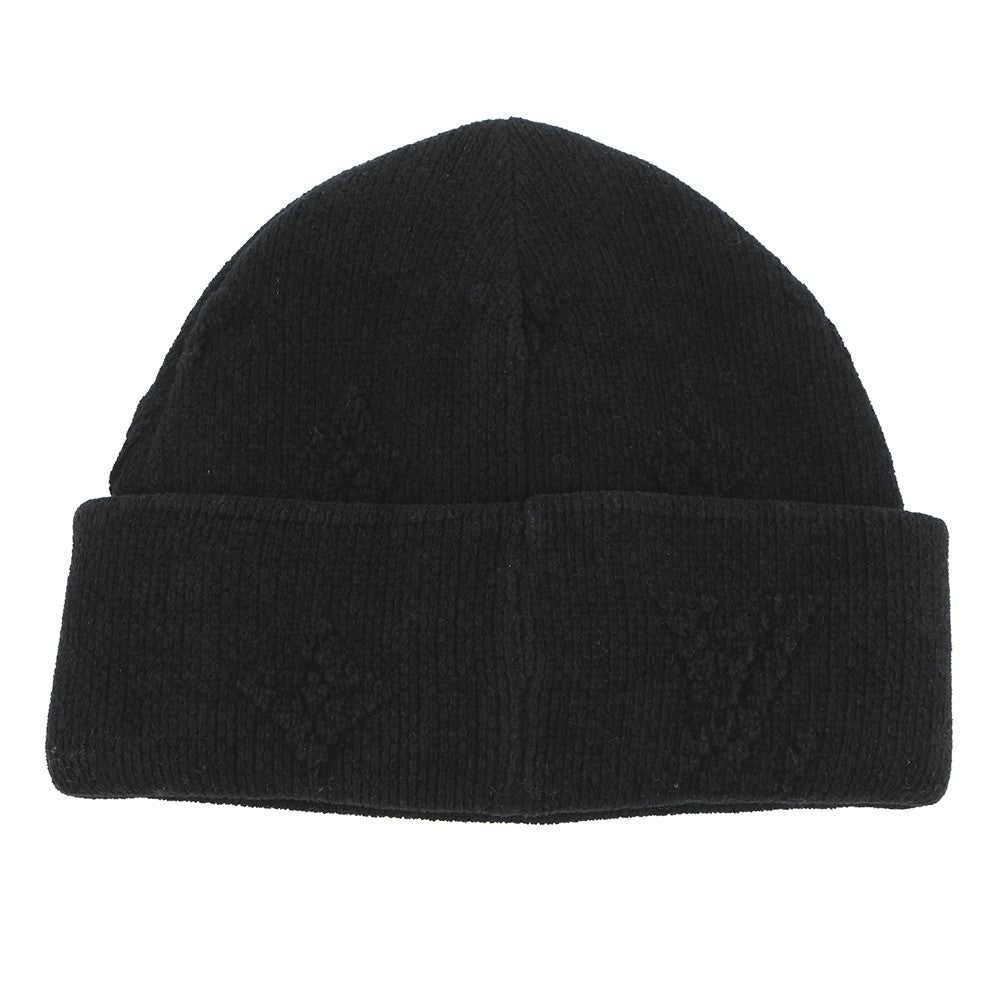 LOUIS VUITTON LV Crush Monogram Beanie Size S NoirM96194 Cotton97% Nylon2% Polyurethane1%