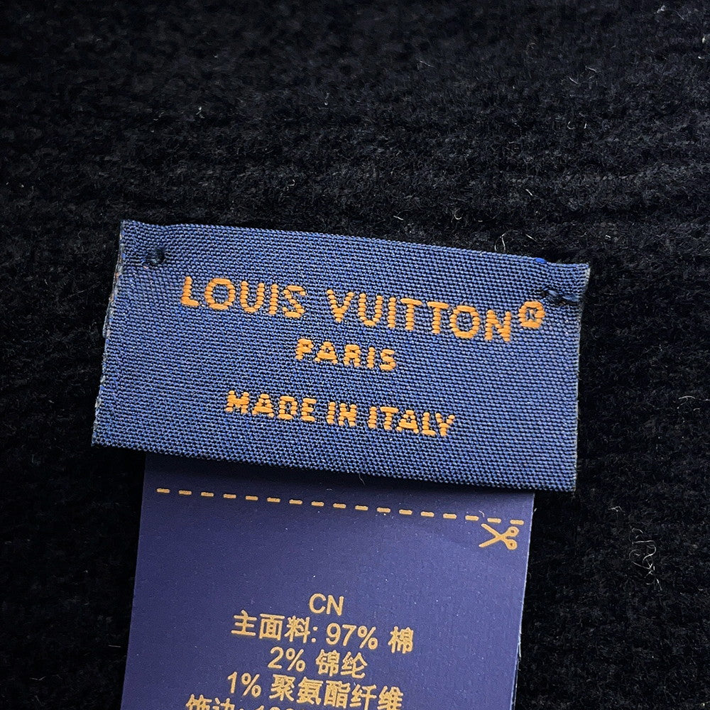 LOUIS VUITTON LV Crush Monogram Beanie Size S NoirM96194 Cotton97% Nylon2% Polyurethane1%