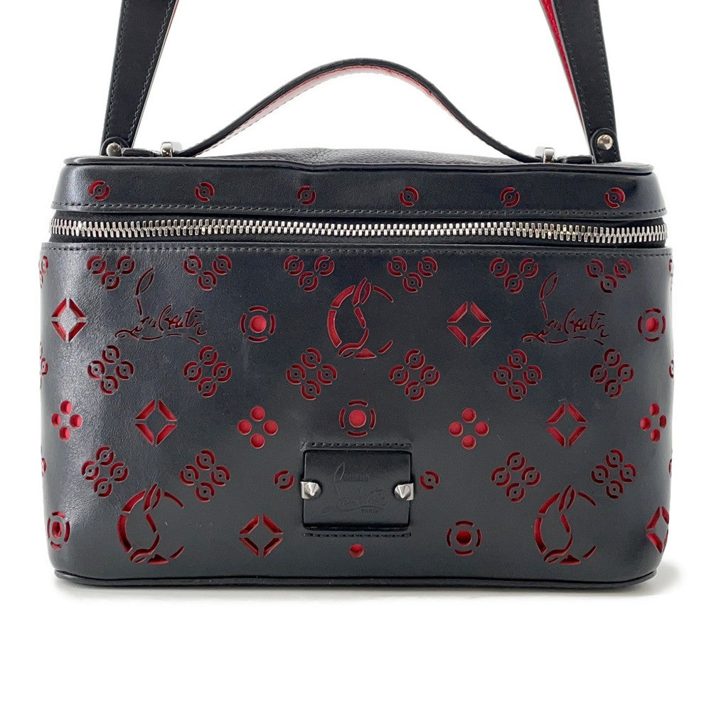Christian Louboutin Punching Logo 2-Way Shoulder Bag Black/Red Leather