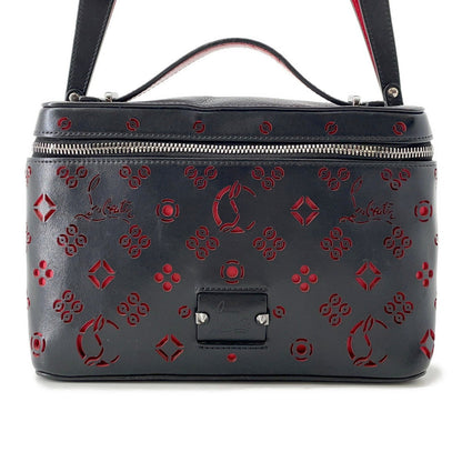 Christian Louboutin Punching Logo 2-Way Shoulder Bag Black/Red Leather