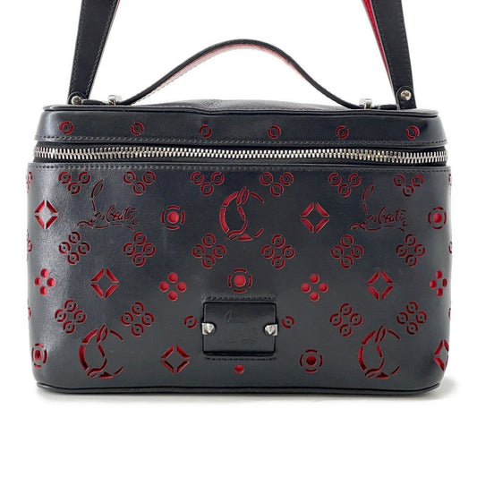 Christian Louboutin Punching Logo 2-Way Shoulder Bag Black/Red Leather