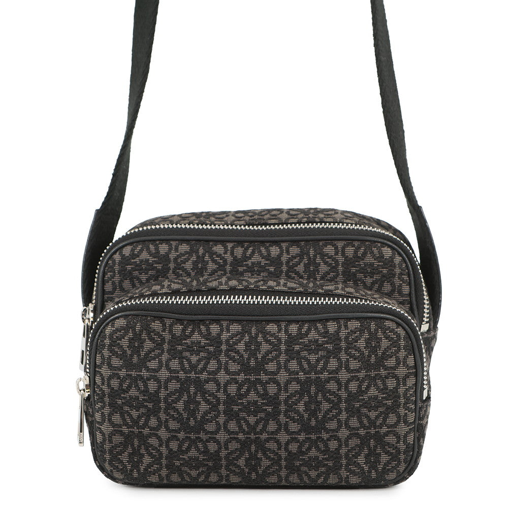LOEWE Repeat Anagram Camera Bag Pochette Shoulder Bag Charcoal Grey/BlackB604Z80X01 Canvas Size Mini