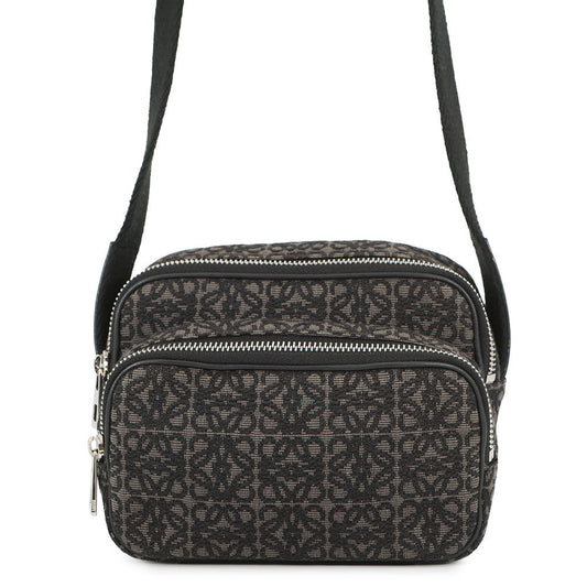 LOEWE Repeat Anagram Camera Bag Pochette Shoulder Bag Charcoal Grey/BlackB604Z80X01 Canvas Size Mini