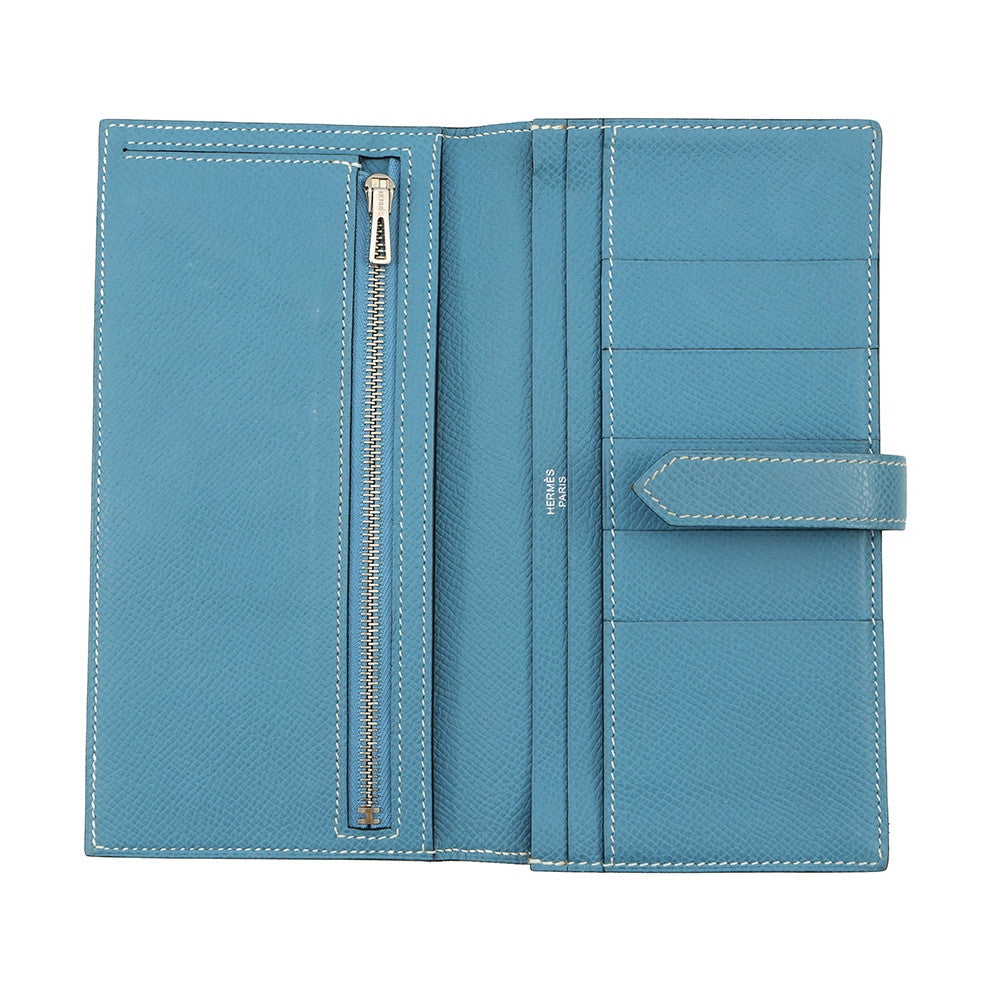 HERMES Beansufla Blue Jean Epsom