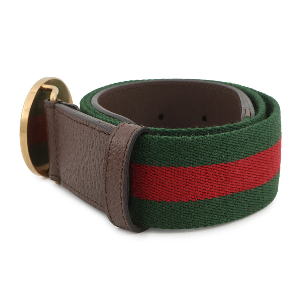 GUCCI Cherie Line Belt Adidas Collaboration Size 90/36 Red/Green/Brown702259 Canvas Leather