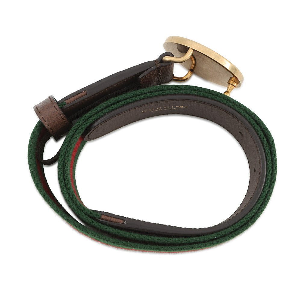 GUCCI Cherie Line Belt Adidas Collaboration Size 90/36 Red/Green/Brown702259 Canvas Leather