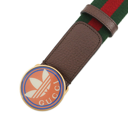 GUCCI Cherie Line Belt Adidas Collaboration Size 90/36 Red/Green/Brown702259 Canvas Leather