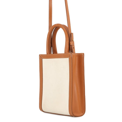 CELINE Vertical hippopotamus Natural/Tan193302 Canvas Leather Size Mini