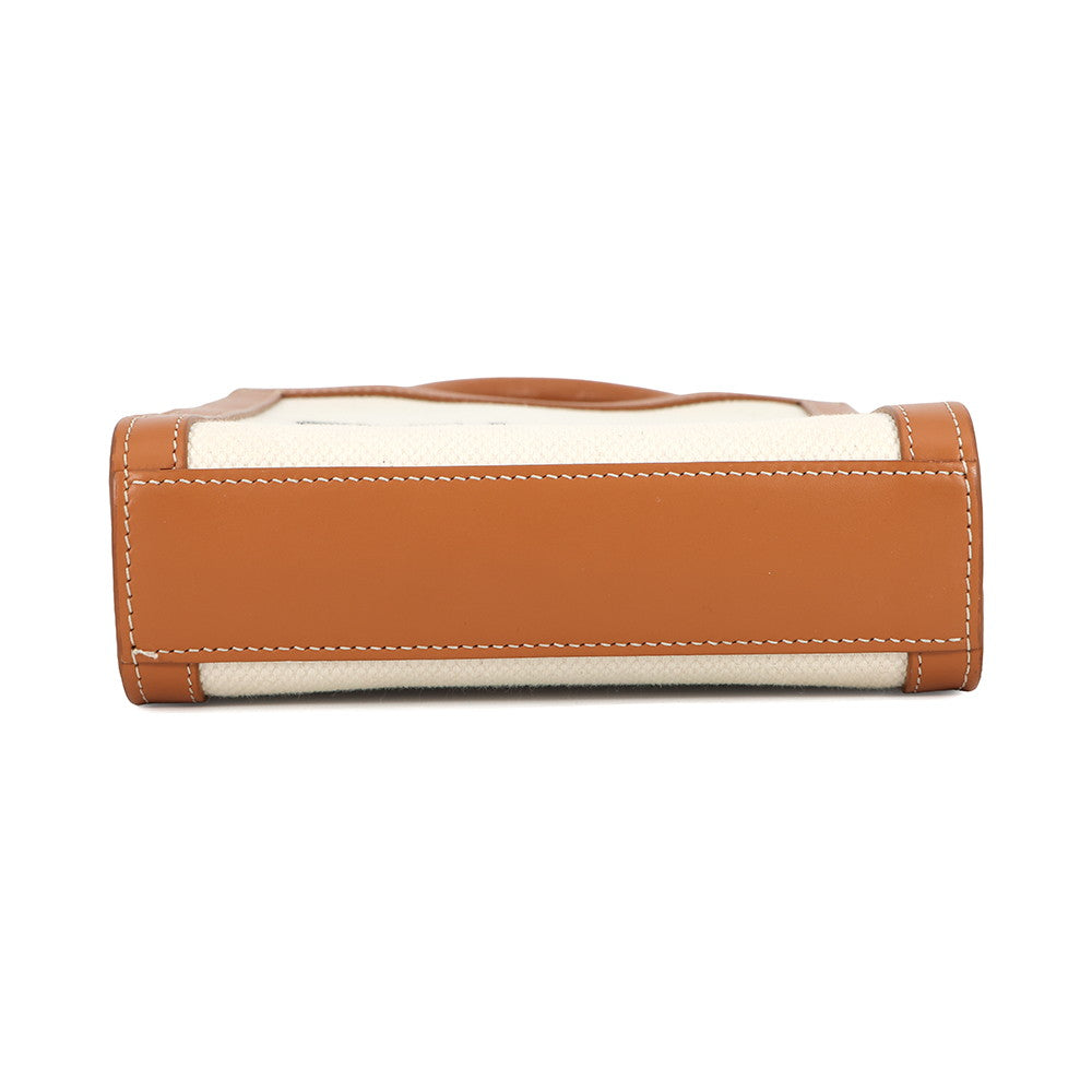 CELINE Vertical hippopotamus Natural/Tan193302 Canvas Leather Size Mini