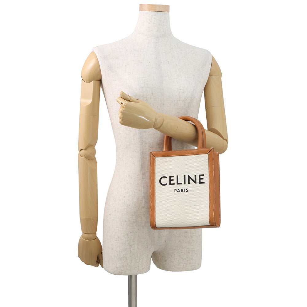 CELINE Vertical hippopotamus Natural/Tan193302 Canvas Leather Size Mini