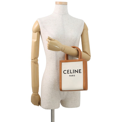 CELINE Vertical hippopotamus Natural/Tan193302 Canvas Leather Size Mini