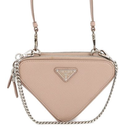 PRADA Saffiano Leather Triangle 2-Way Shoulder Bag Jasmin Flower1NR015 Leather