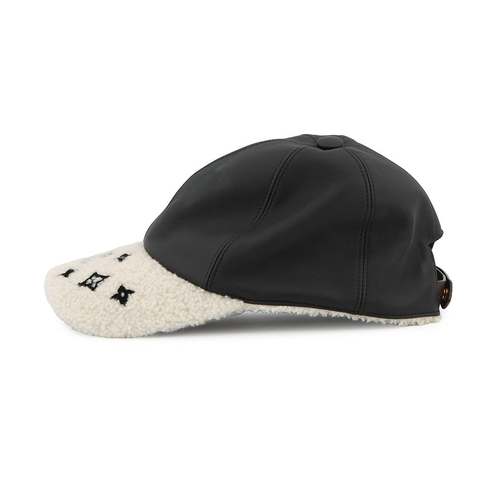 LOUIS VUITTON Sharing Cap Size M NoirM00493 Outer: 100% Lamb Leather, Partially: 77% Polyurethane, 23% Polyurethane