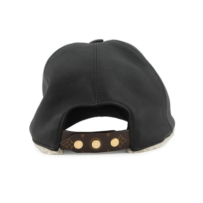 LOUIS VUITTON Sharing Cap Size M NoirM00493 Outer: 100% Lamb Leather, Partially: 77% Polyurethane, 23% Polyurethane