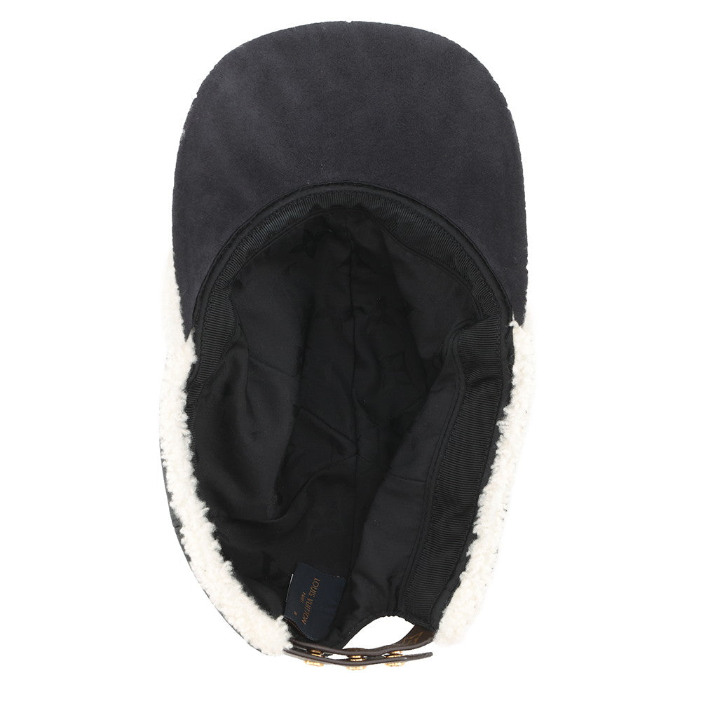 LOUIS VUITTON Sharing Cap Size M NoirM00493 Outer: 100% Lamb Leather, Partially: 77% Polyurethane, 23% Polyurethane