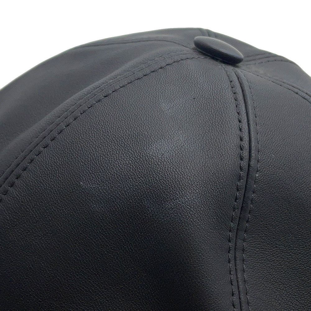 LOUIS VUITTON Sharing Cap Size M NoirM00493 Outer: 100% Lamb Leather, Partially: 77% Polyurethane, 23% Polyurethane
