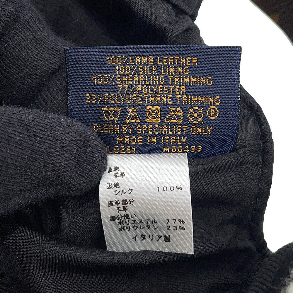 LOUIS VUITTON Sharing Cap Size M NoirM00493 Outer: 100% Lamb Leather, Partially: 77% Polyurethane, 23% Polyurethane