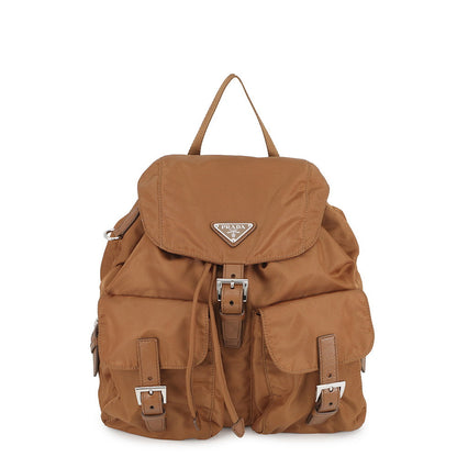 PRADA Medium Re-Nylon Backpack with Pouch Brandy1BZ811 Nylon Leather