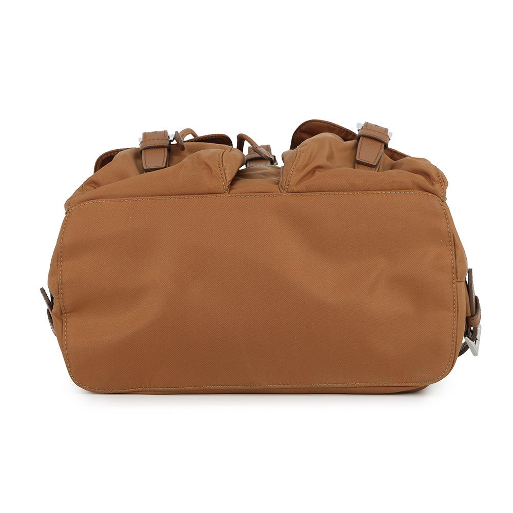 PRADA Medium Re-Nylon Backpack with Pouch Brandy1BZ811 Nylon Leather
