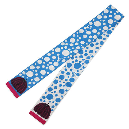 LOUIS VUITTON Scarf Bandeau Infinity Dot White/Blue/MulticolorM78290 Silk 100%