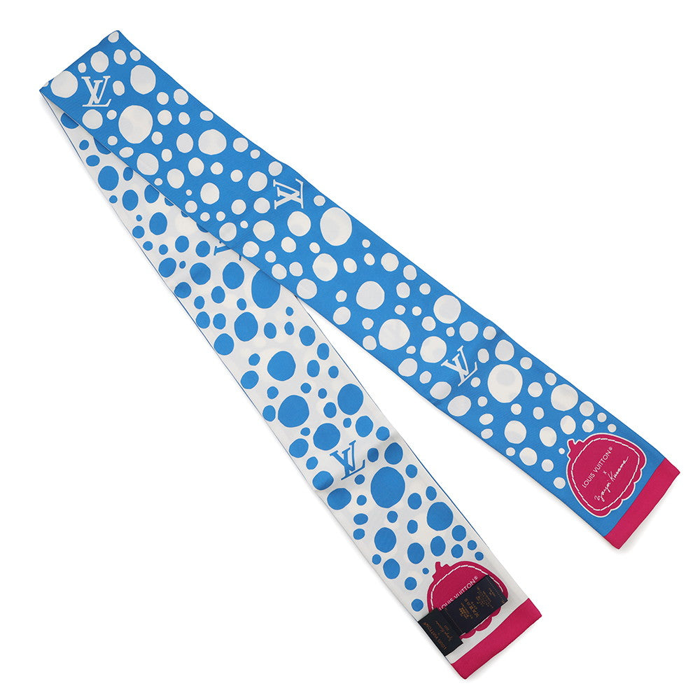 LOUIS VUITTON Scarf Bandeau Infinity Dot White/Blue/MulticolorM78290 Silk 100%
