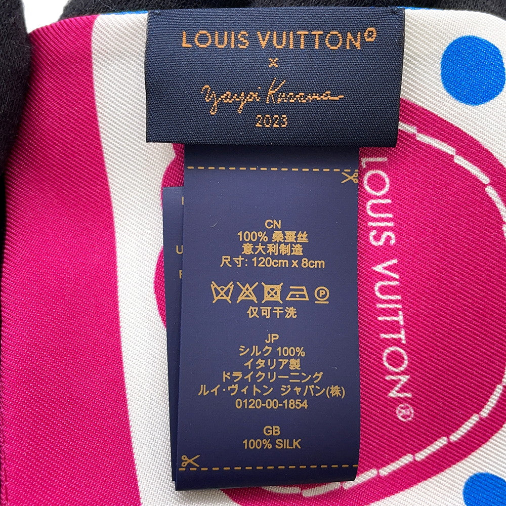 LOUIS VUITTON Scarf Bandeau Infinity Dot White/Blue/MulticolorM78290 Silk 100%