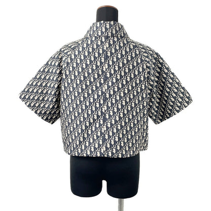 Dior Oblique Technical Taffeta Jacquard Short Sleeve Anorak Size 36 Blue/Ecru517C52A2970_X5803 Polyester100%