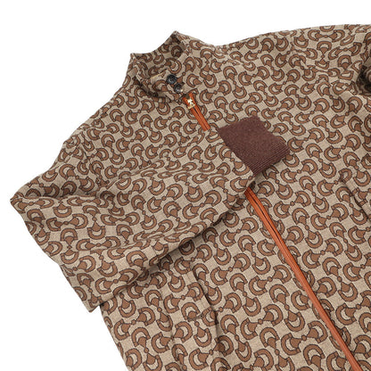 GUCCI Horsebit Blouson Size 46 Brown694157 Wool 99% Silk1%
