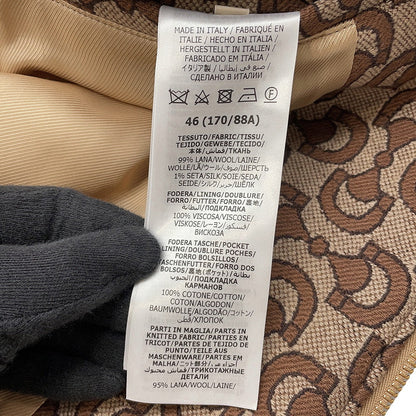 GUCCI Horsebit Blouson Size 46 Brown694157 Wool 99% Silk1%