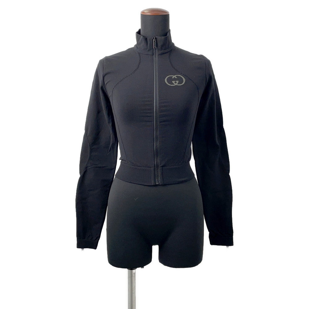 GUCCI Seamless Jersey Zip Jacket Size S Black716747 Nylon90% Polyurethane10%